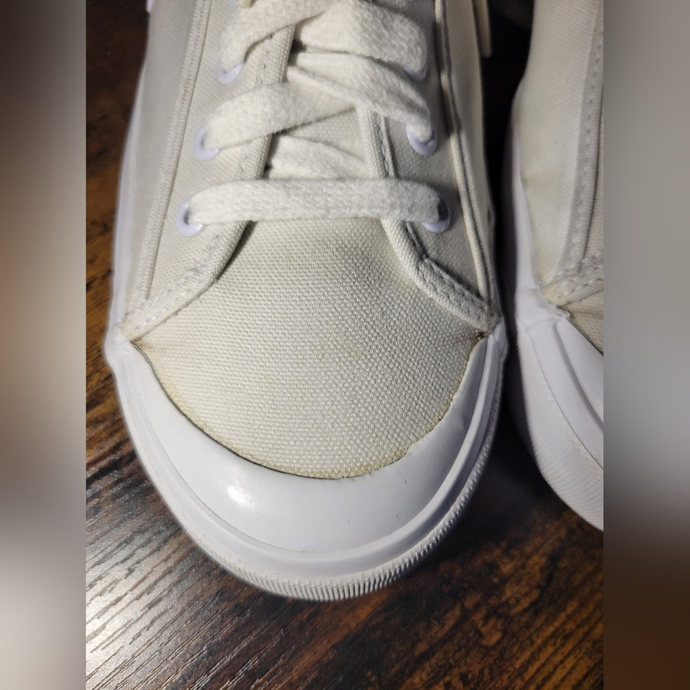 Vintage Tommy Hilfiger White canvas Sneakers women 8.5 - Picture 9 of 11